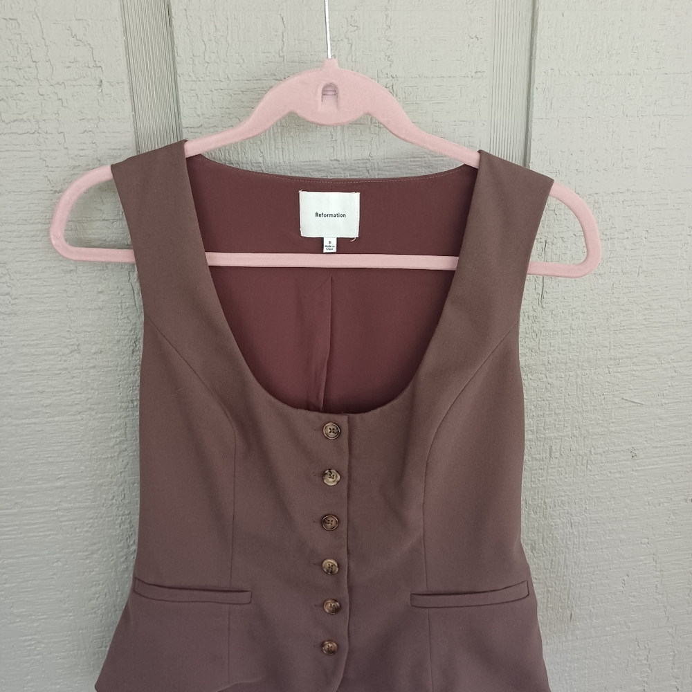 Reformation Brown Button-Down Top - image 2
